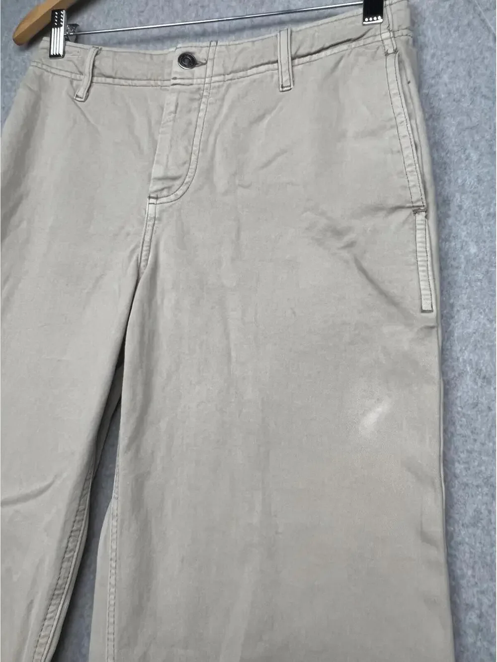 Free People Wide Leg Boyfriend Chino Jeans Womens 26 Relaxed Cream Casual